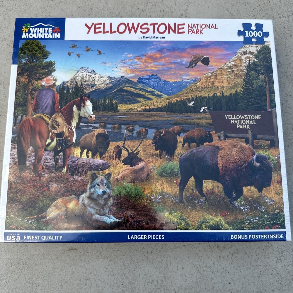 Yellowstone National Park White Mountain 1000 Larger Piece Puzzle‎ Shrinkwrapped